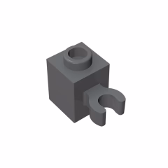 GOBRICKS GDS-647 Modified 1 x 1 with Open U Clip  - Solid Stud - YWOBB