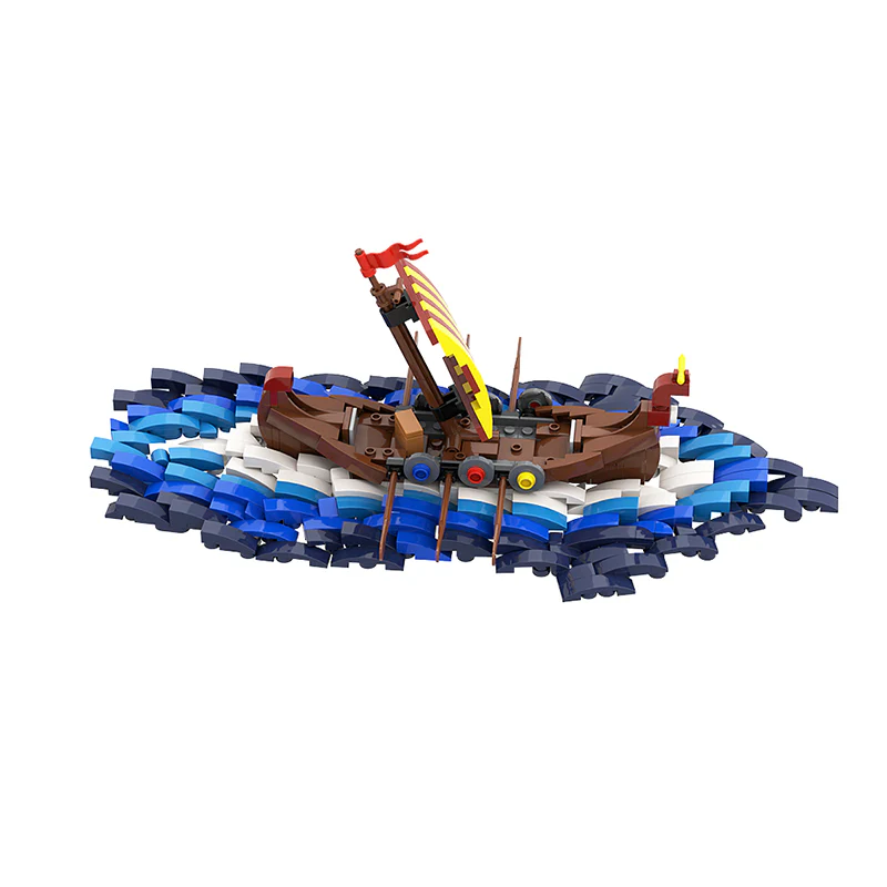 GOBRICKS MOC A0393  viking surf boat - YWOBB