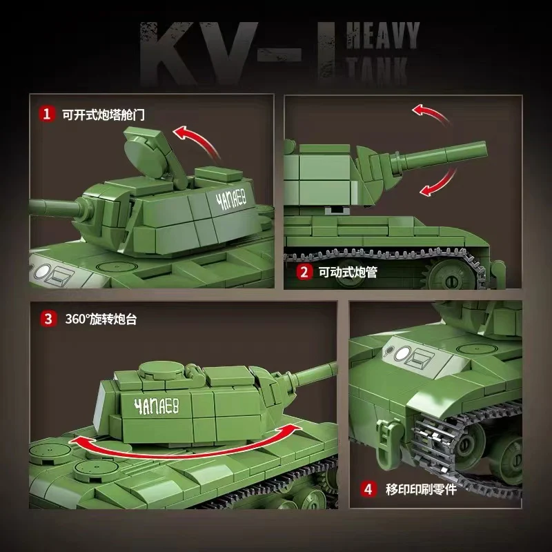 QuanGuan 100271 WWII Soviet Union KV-1 Heavy Tank - YWOBB