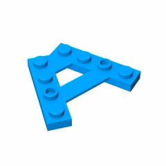 GOBRICKS GDS-727  Plate A-Shape with 2 Rows of 4 Studs - YWOBB