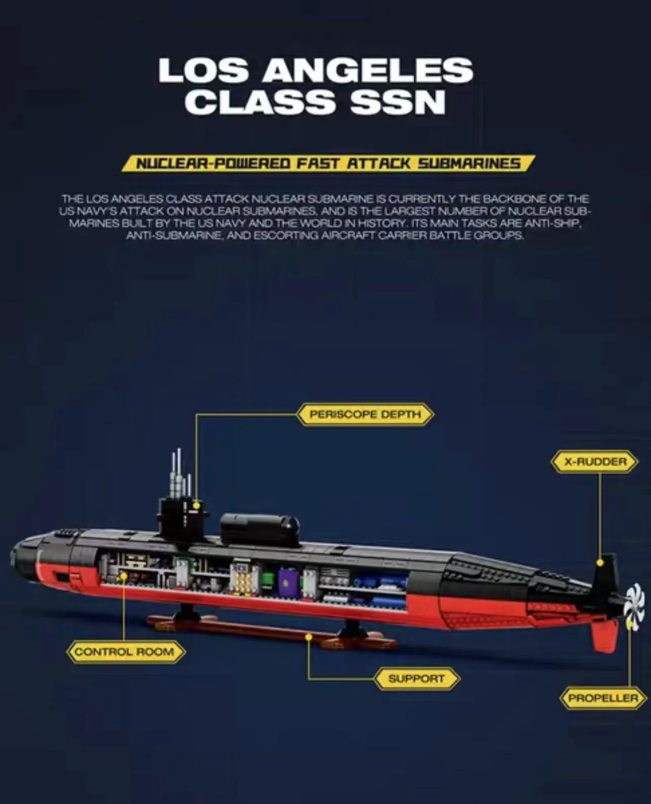 Reobrix 33049 1:125 Los Angeles-class SSN - YWOBB