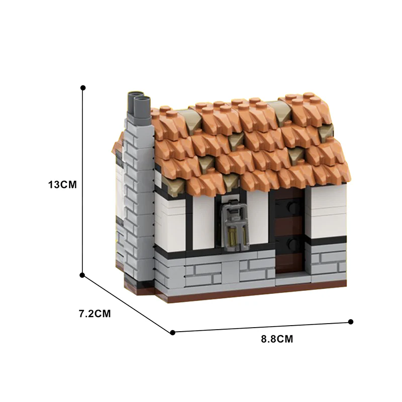 GOBRICKS MOC 139130 Medieval Small House Compatible with Lion Knight Castle - YWOBB