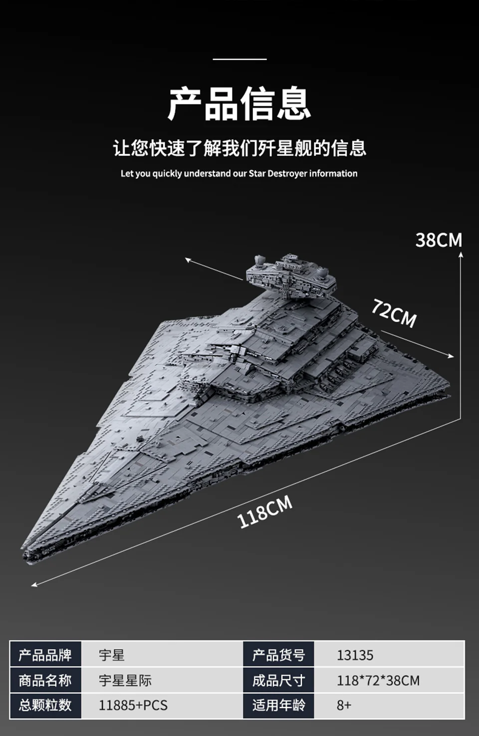 Mould King 13135 MONARCH Imperial Star Destroyer - YWOBB