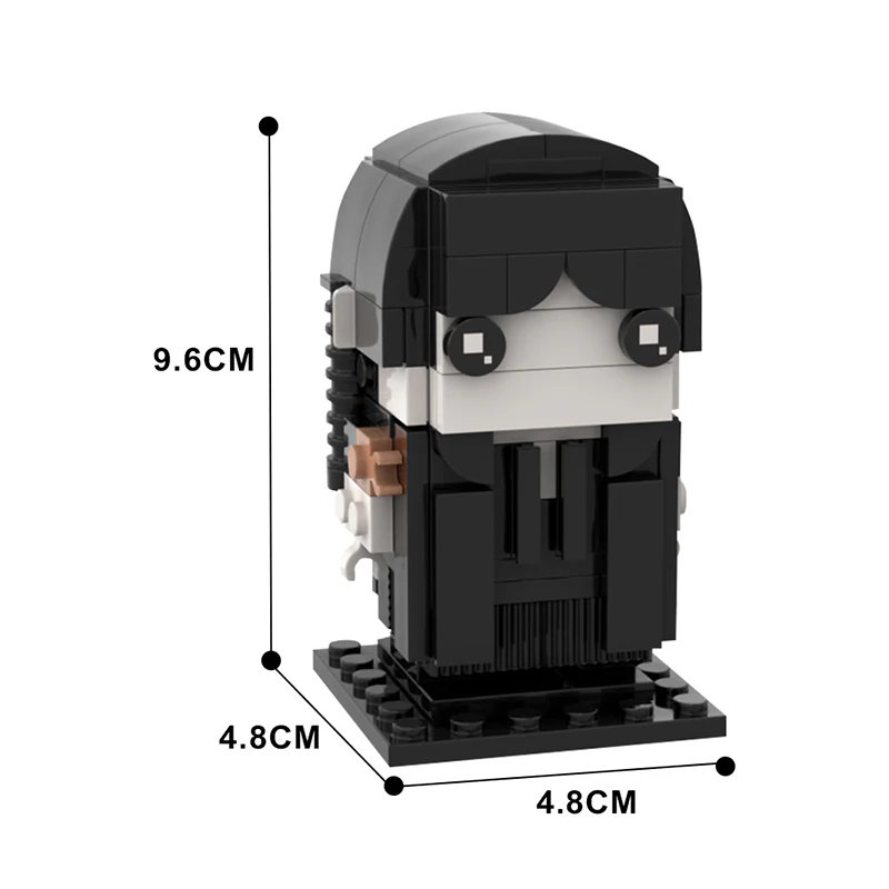 GOBRICKS MOC 133649 Wednesday - School Uniform - Brickheadz - YWOBB