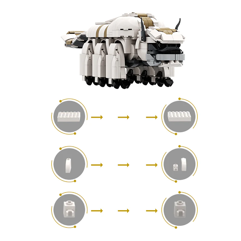 GOBRICKS MOC 44651 Appa from Avatar: The Last Airbender - YWOBB