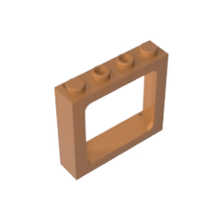 GOBRICKS GDS-2038 Window 1 x 4 x 3 Train - 2 Hollow Studs and 2 Solid Studs - YWOBB