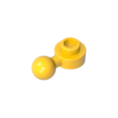 GOBRICKS GDS-1500 1x1 Round plate with hole and ball head on one side - YWOBB