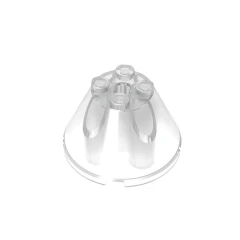 GOBRICKS GDS-1086 Cone 4 x 4 x 2 with Axle Hole - YWOBB