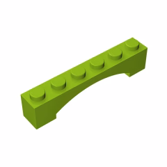 GOBRICKS GDS-679  Arch 1 x 6 Raised Arch - YWOBB
