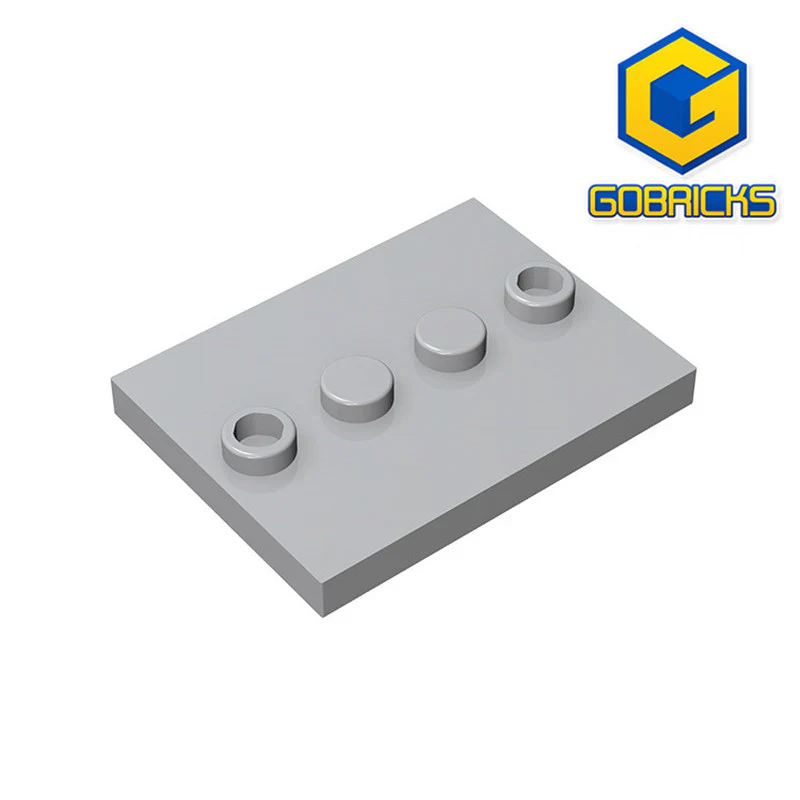 GOBRICKS GDS-980 Modified 3 x 4 with 4 Studs in Center - YWOBB