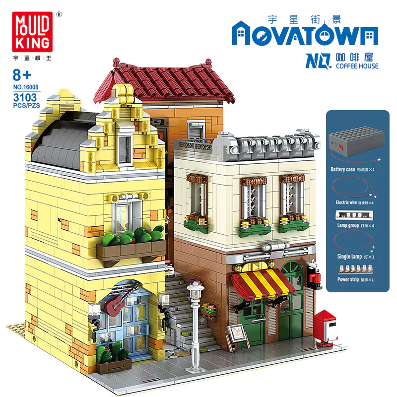 Mould King 16008 Coffee House with Lights OVP EU Warehouse Version - YWOBB