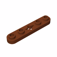 GOBRICKS GDS-900 Plate 1 x 5 with Smooth Ends, 4 Studs and Center Axle Hole - YWOBB