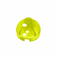 GOBRICKS GDS-742 Round 2 x 2 Dome Top - Hollow Stud with Bottom Axle Holder x Shape + Orientation - YWOBB