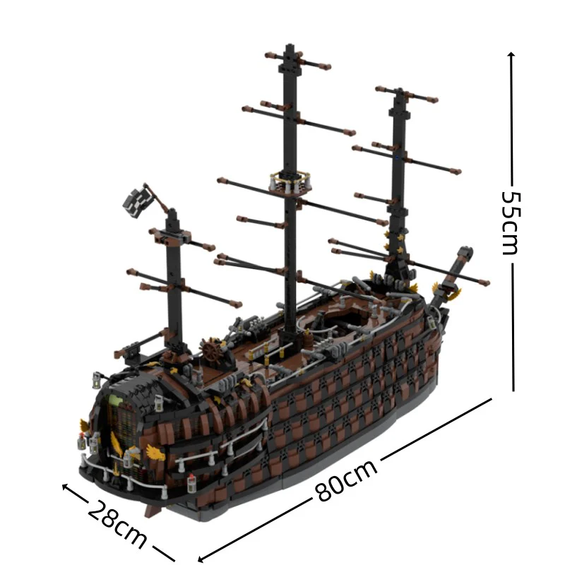 GOBRICKS MOC 156339 brown pirate ship - YWOBB