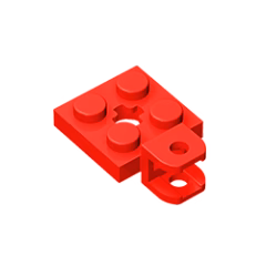 GOBRICKS GDS-1072 Modified 2 x 2 with Tow Ball Socket, Short, Flattened with Holes and Axle Hole in Center - YWOBB