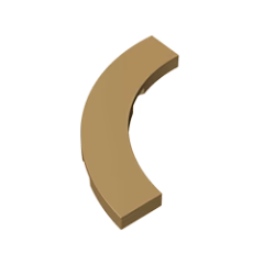 GOBRICKS GDS-1276 Round Corner 4 x 4 Macaroni Wide - YWOBB