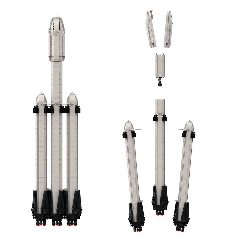 GOBRICKS MOC 55765 Falcon Heavy [Saturn V scale] - YWOBB