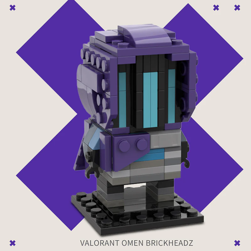 GOBRICKS MOC 121079 VALORANT Omen Brickheadz - YWOBB