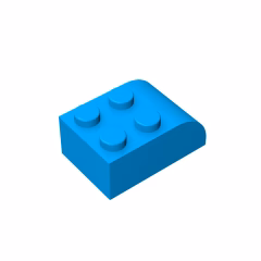 GOBRICKS GDS-722 Curved 3 x 2 x 1 with Four Studs - YWOBB