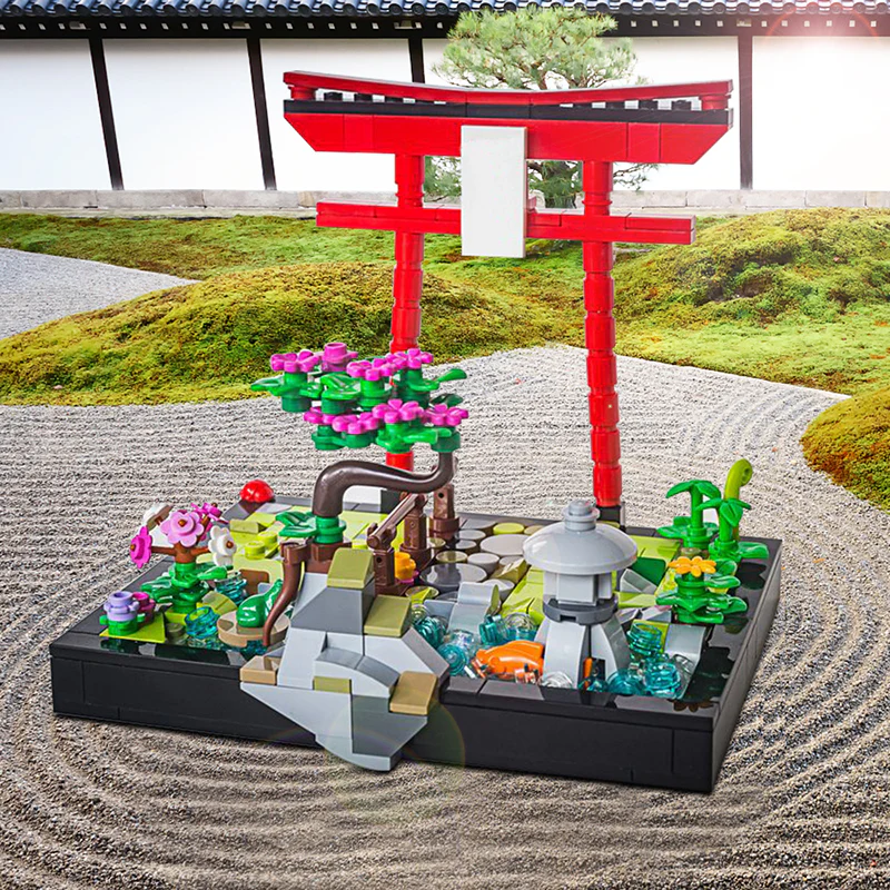 GOBRICKS MOC 64508 Japanese garden for Brickheadz - YWOBB