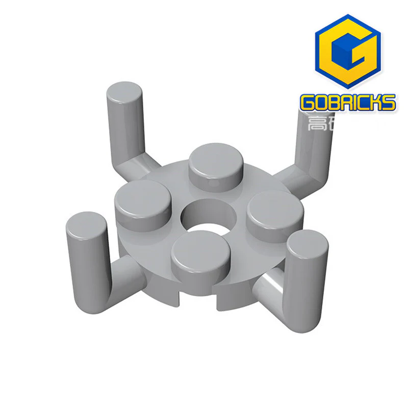 GOBRICKS GDS-1050 Round 2 x 2 with Pin Hole and 4 Arms Up - YWOBB