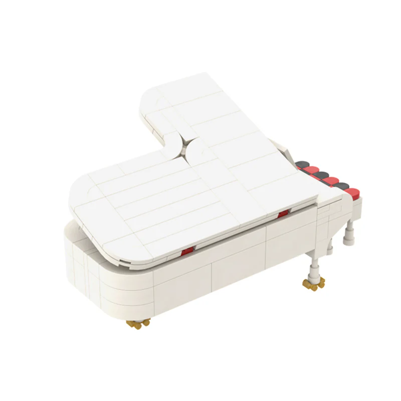 GOBRICKS MOC 141786 Grand Piano White - YWOBB