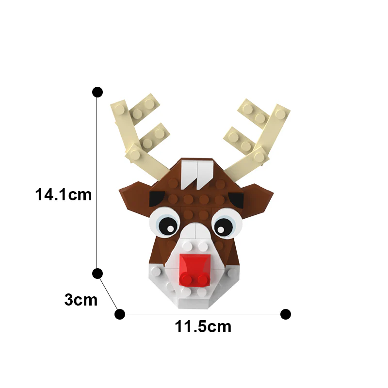 GOBRICKS MOC A0076Y09 Christmas pendant-Christmas elk - YWOBB