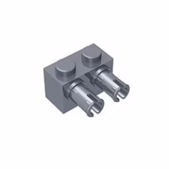 GOBRICKS GDS-957 Brick, Modified 1 x 2 with Pins - YWOBB