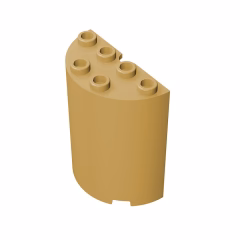 GOBRICKS GDS-1134 Cylinder Half 2 x 4 x 4 - YWOBB