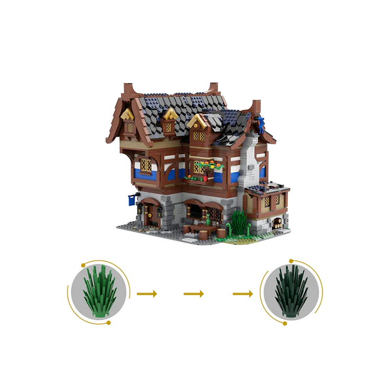 GOBRICKS MOC 70187 MEDIEVAL TAVERN & INN - YWOBB