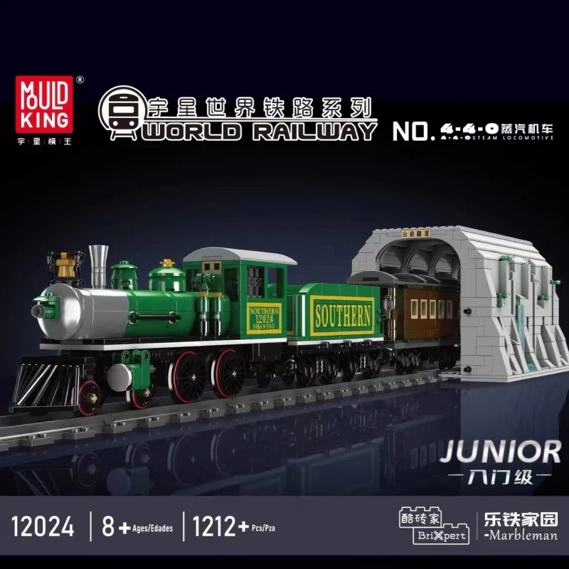 Mould King 12024 4-4-0 Steam Locomotive - YWOBB