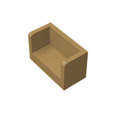 GOBRICKS GDS-1272 Panel 1 x 2 x 1 with Rounded Corners and 2 Sides - YWOBB