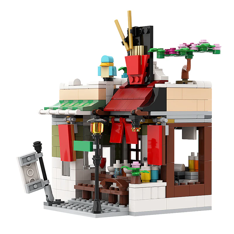 GOBRICKS MOC 137613 Noodle Shop expended - YWOBB