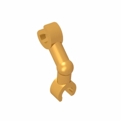 GOBRICKS GDS-1216 Arm Skeleton, Bent with Clips at 90 degrees - YWOBB