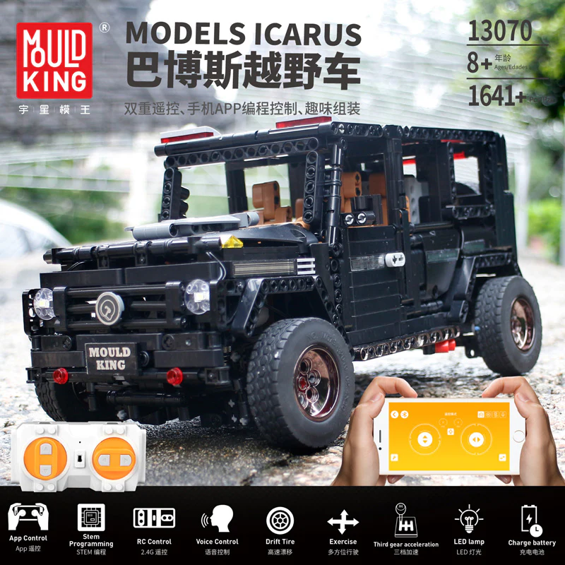Mould King 13070 RC 1:10 Benz G65 with LED light kits - YWOBB
