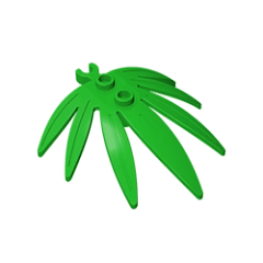 GOBRICKS GDS-1443 Plant Leaves 6 x 5 Swordleaf with Open O Clip Thick - YWOBB