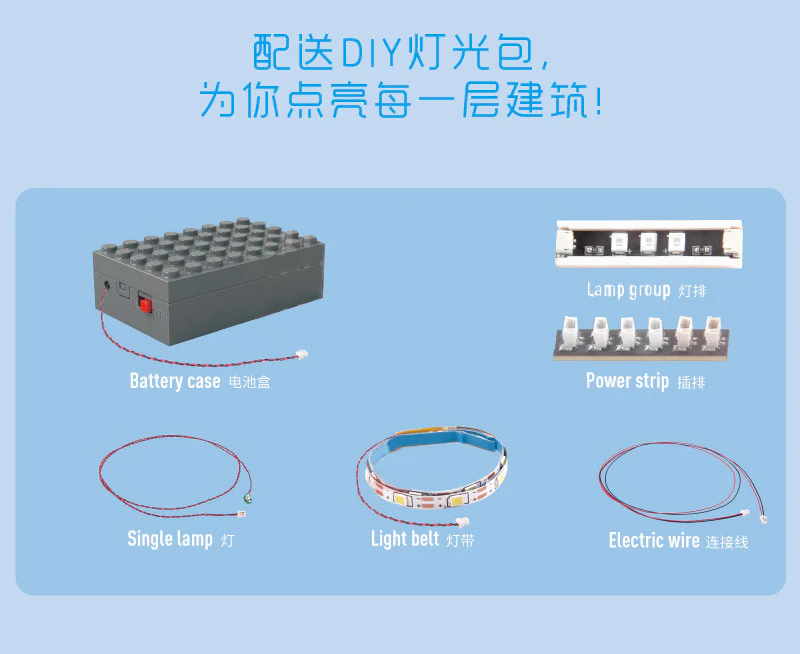 Mould King 16015 Sky Castle with LED lights - YWOBB