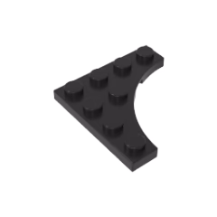 GOBRICKS GDS-90033 4x4 1/4 circle inner arc wedge plate - YWOBB