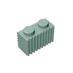GOBRICKS GDS-797  Modified 1 x 2 with Grille  / Fluted Profile - YWOBB
