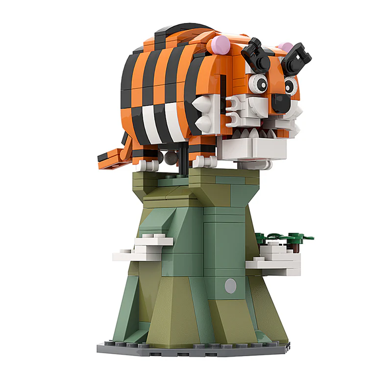 GOBRICKS MOC A0164 cute tiger roar - YWOBB