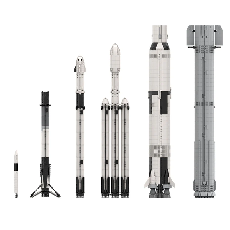 GOBRICKS MOC 89466 SpaceX Falcon 1 & Launch Pad [Saturn V scale] - YWOBB