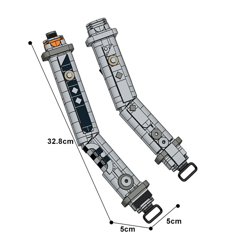 GOBRICKS MOC 68219 Ahsoka Tano's lightsaber hilts - YWOBB