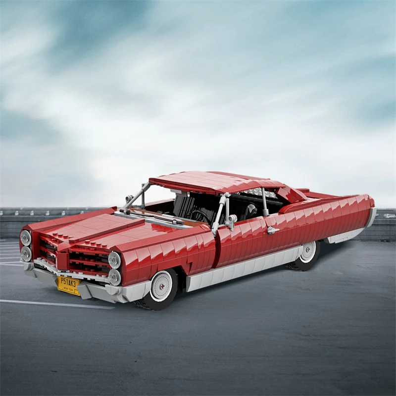 GOBRICKS MOC 159333 Pontiac Bonneville 1966 Dark Red - YWOBB