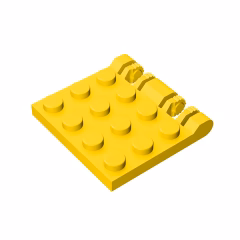 GOBRICKS GDS-1132 Hinge Plate 3 x 4 Locking Dual 2 Finger, 9 Teeth - YWOBB