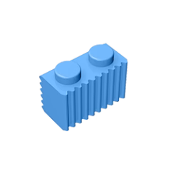 GOBRICKS GDS-797  Modified 1 x 2 with Grille  / Fluted Profile - YWOBB