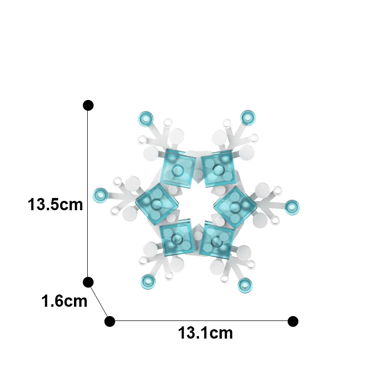 GOBRICKS MOC A0076Y12 Christmas pendant-snowflake - YWOBB