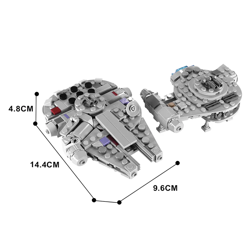 GOBRICKS MOC 18554 Millenniumm Falcon & Outrider Micro/Midi Scale - YWOBB