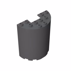 GOBRICKS GDS-1137 Cylinder Half 3 x 6 x 6 with 1 x 2 Cutout - YWOBB