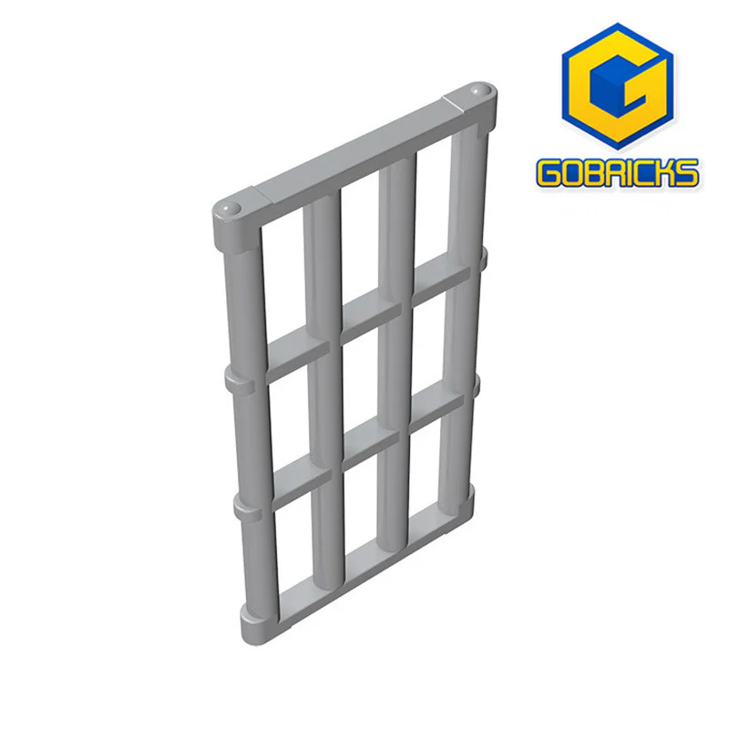GOBRICKS GDS-875 Bar 1 x 4 x 6 Grille with End Protrusions - YWOBB