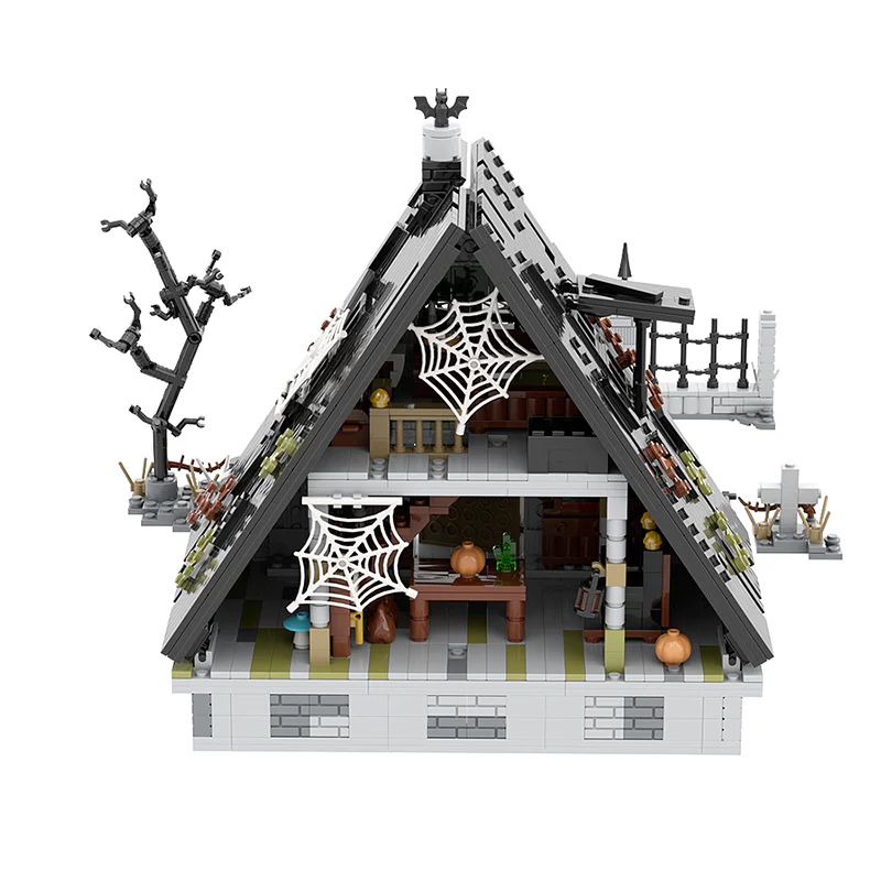 GOBRICKS MOC A0242 Halloween A frame house - YWOBB